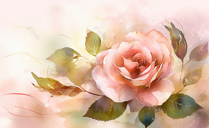 水彩唯美氛围花朵绽放背景图,插画/手绘图,插画/手绘图库,插画/手绘图下载,插画/手绘